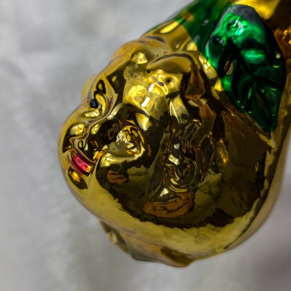 Pear Face Mercury Christmas Ornament Gold Child Antique West Germany Hand Blown - Picture 8 of 11